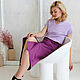 Cotton Satin Violet skirt, purple trapezoid skirt with a slit. Skirts. mozaika-rus. My Livemaster. Фото №4