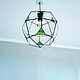 Order Suspended geometric lamp with green edges. tiffanarium (Tiffanarium). Livemaster. . Ceiling and pendant lights Фото №3