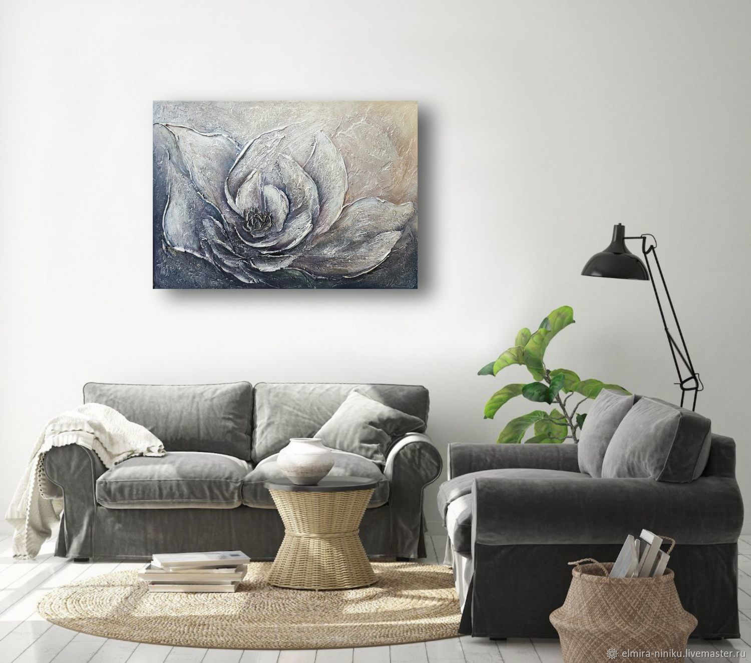 Интерьерная картина 40*50 природа цветок спокойные цвета в интернет ...