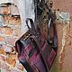 Genuine leather backpack in boho style chocolate burgundy embossed. Backpacks. Gelekoka. Handmade leather bags.. My Livemaster. Фото №4