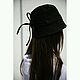 Шляпа панама из крапивы Рами Рanama Hat Black. Шляпы. VÄN Studio. Интернет-магазин Ярмарка Мастеров.  Фото №2