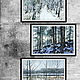 A small watercolor painting of the First snow. Trees, grasses and a lake. Pictures. Pictures for the soul (RozaSavinova). My Livemaster. Фото №6