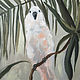 Parrots Oil Painting pink Cockatoo 50 x 60 cm palm trees. Pictures. Viktorianka. Online shopping on My Livemaster.  Фото №2