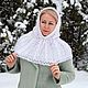 Bonnets: Fashionable cowl-shirt front downy knitted. Hood. Down shop (TeploPuha34). My Livemaster. Фото №6