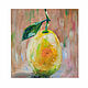 Картина маслом лимон. 17х18 см, Картины, Новороссийск,  Фото №1