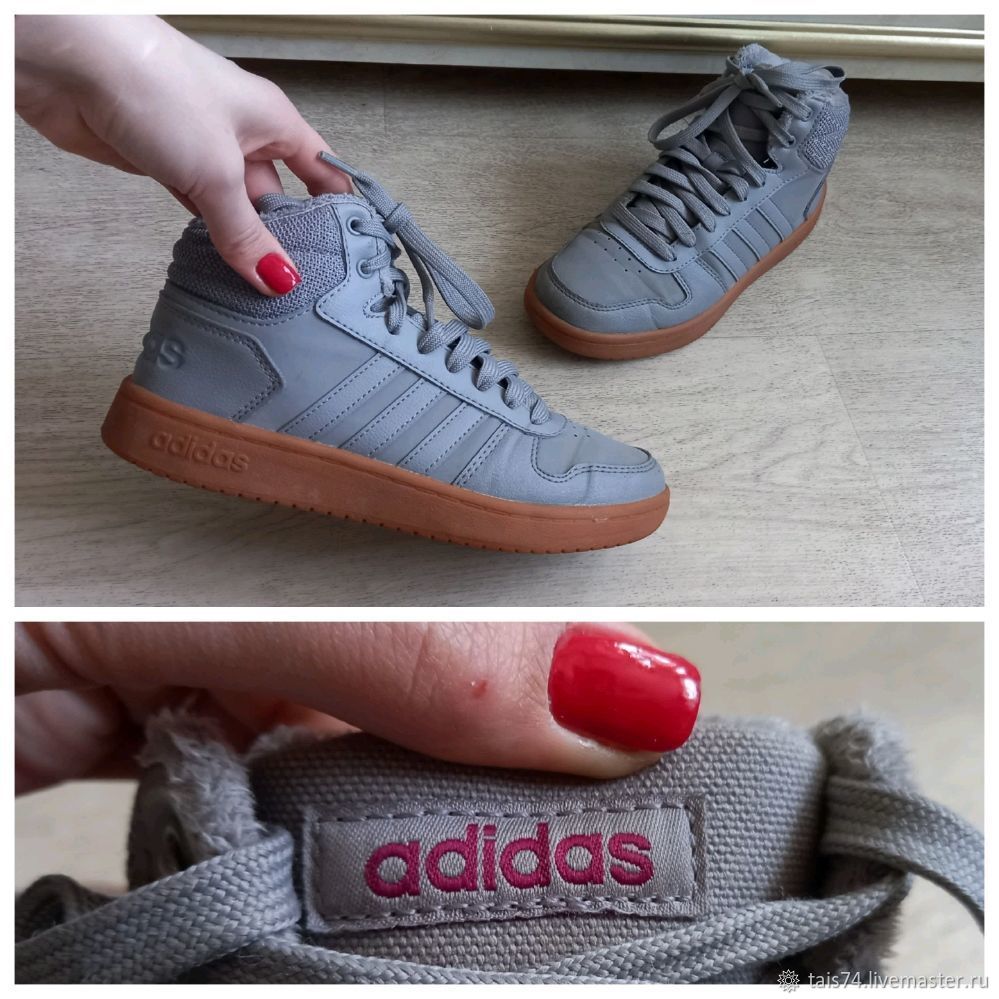 Винтаж: Adidas  Высокие  кроссовки из кожи, Обувь винтажная, Челябинск,  Фото №1