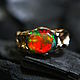 Ring 'Vesuvius' with black opal, Rings, Moscow,  Фото №1