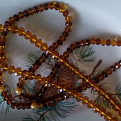 Винтаж handmade. Livemaster - original item Vintage necklaces: Faceted AB honey beads. Handmade.