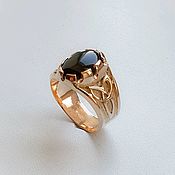 Украшения handmade. Livemaster - original item Triquetra ring with black agate. Handmade.