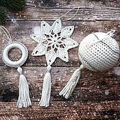 Сувениры и подарки handmade. Livemaster - original item A set of Christmas toys in a white box. Handmade.
