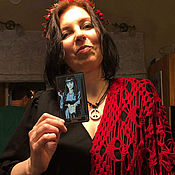 Аксессуары handmade. Livemaster - original item Red shawl with skulls 