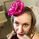 Шляпка  «Роза Фуксия» - Fuchsia Rose hat, Вуалетка, Москва,  Фото №1