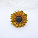 Order Sunflower large polymer clay brooch Brooch with yellow flower. Bionika - Polymer Clay Jewelry (Bionika). Livemaster. . Brooches Фото №3