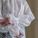 Блуза кружевная, блузка с бантом, белый. Блузки. Папоротник (Filiх). Лен Хлопок Лес. Интернет-магазин Ярмарка Мастеров.  Фото №2