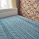 Order Knitted plush plaid of blue color of large knitting. komarovanata. Livemaster. . Bedspreads Фото №3