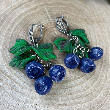 Украшения ручной работы. Ярмарка Мастеров - ручная работа Серьги Черника. Handmade.