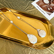 Украшения handmade. Livemaster - original item Gold-plated chain with natural pearl pendant. Handmade.
