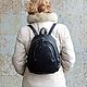  Women's Leather Backpack Black Mimi Mod. R. 23-111. Backpacks. Natalia Kalinovskaya. Online shopping on My Livemaster.  Фото №2