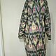 Uzbek cotton robe made of ikat. Boho coat, caftan, Robes, Odintsovo,  Фото №1