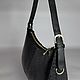 Women's black leather bag made of python leather. Crossbody bag. ulijana-zijangirova. My Livemaster. Фото №8