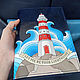 Order Mayak 'Lighthouse' diary with embossed and painted a5 leather. CrazyLeatherGoods. Livemaster. . Diaries Фото №3