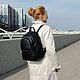  Backpack Women's Leather Black Mavis Mod. R. 43-711. Backpacks. Natalia Kalinovskaya. My Livemaster. Фото №4