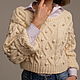 Короткий джемпер с косами и шишечками. Кофты. The sweetest sweaters. Ярмарка Мастеров.  Фото №4