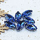 Rhinestones 18/9 mm Blue sapphire in a frame on the bottom of the boat. Rhinestones. agraf. My Livemaster. Фото №4