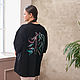 Long black T-shirt with embroidery. T-shirts. NATALINI. My Livemaster. Фото №8