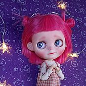 Blythe doll baby with pink hair
