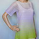 Tunic knitted silk ' lilac and lime', Tunics, Moscow,  Фото №1