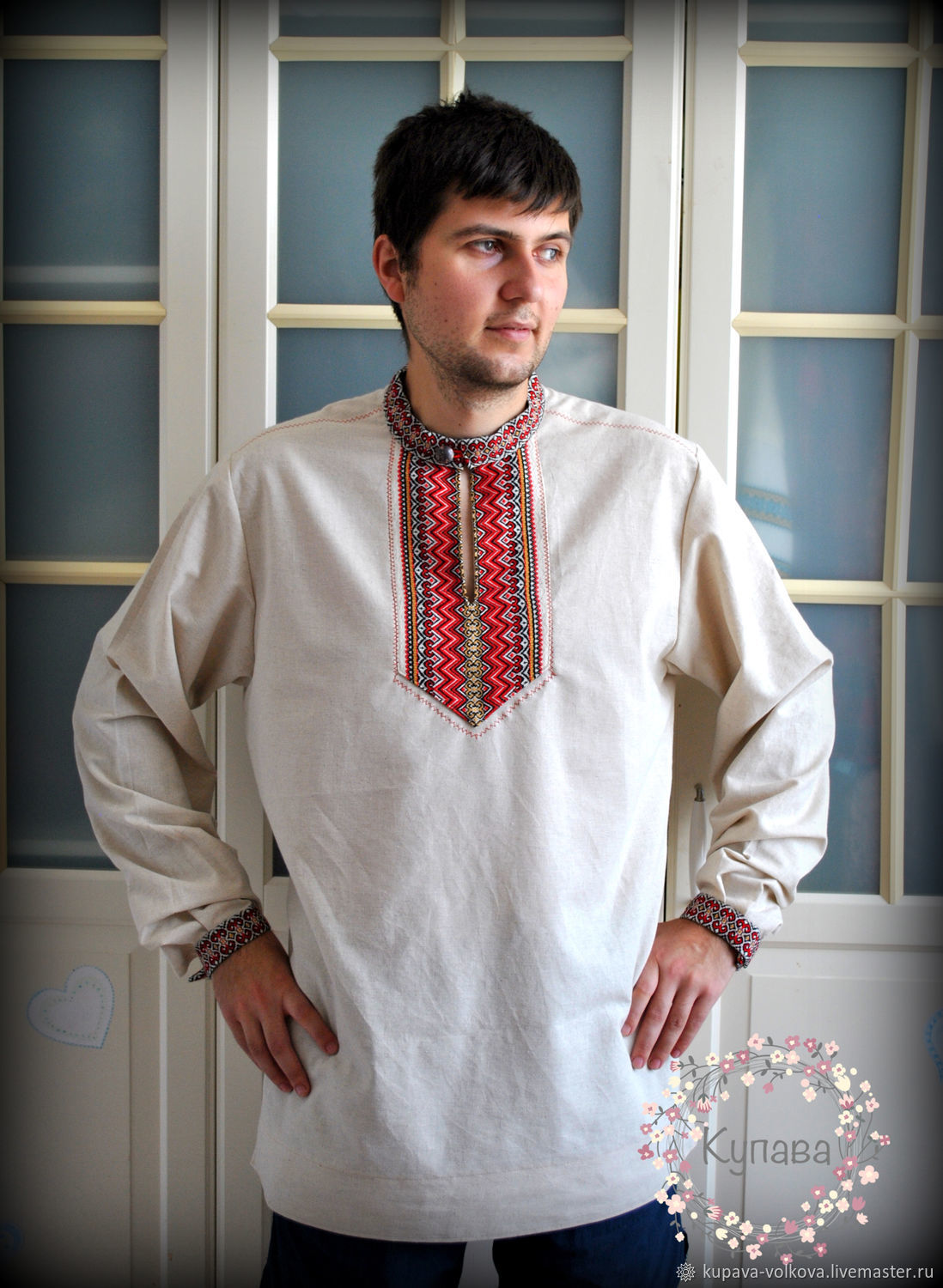 Рубаха славянская мужская фото