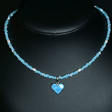 Украшения ручной работы. Ярмарка Мастеров - ручная работа Чокер из хрустальных бусин Голубой. Handmade.