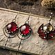 Amber Drop earrings (red) (e-009-03). Earrings. #Ofel_way. My Livemaster. Фото №5