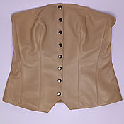 Одежда handmade. Livemaster - original item Beige leather bodice. Handmade.