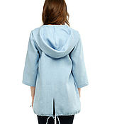 Одежда handmade. Livemaster - original item 100% linen hooded cardigan. Handmade.