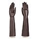 Size 7.5. Winter long gloves made of brown leather with TOUCH, Vintage gloves, Nelidovo,  Фото №1