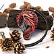 Scarlet flame of Winter Dragon pendant made of polymer clay, Pendant, St. Petersburg,  Фото №1