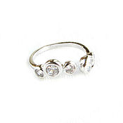 Украшения handmade. Livemaster - original item Silver ring with cubic zirconia,ring track cubic zirconia 