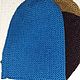 Hat, knitted beanie blue. Caps. HOBBIMANIYA. My Livemaster. Фото №5