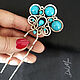 Hairpin with turquoise 'Summer sky'. Hairpin. Del-moro. Online shopping on My Livemaster.  Фото №2