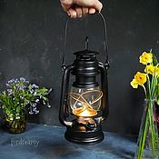 Керосиновая лампа фонарь электрическая настольная лофт ретро рустик