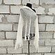 Order Brunello Cucinelli Net Shawl White Openwork Knitted with Fringe. Yuliya Chernova. Livemaster. . Shawls Фото №3
