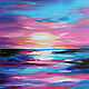 Oil painting Pink sunset, sea, 50/50 cm, Pictures, Sochi,  Фото №1