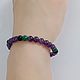 Bracelet made of amethyst, black and green agate, 6 mm. Bead bracelet. marusjy. Online shopping on My Livemaster.  Фото №2