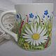 Circles with daisies (porcelain). Mugs and cups. artist Olga Yakimets (Yakimets). Online shopping on My Livemaster.  Фото №2