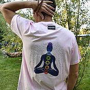 Мужская одежда handmade. Livemaster - original item Premium Unisex Oversize Chakra Print Esoteric T-shirt. Handmade.