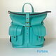 Order Backpack leather ' Turquoise'. Elena. Livemaster. . Backpacks Фото №3