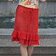 the skirt is crocheted from natural cotton with frill, Skirts, Moscow,  Фото №1