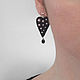 Embroidered pink pea Heart earrings, fashion earrings. Earrings. Zveva. My Livemaster. Фото №5